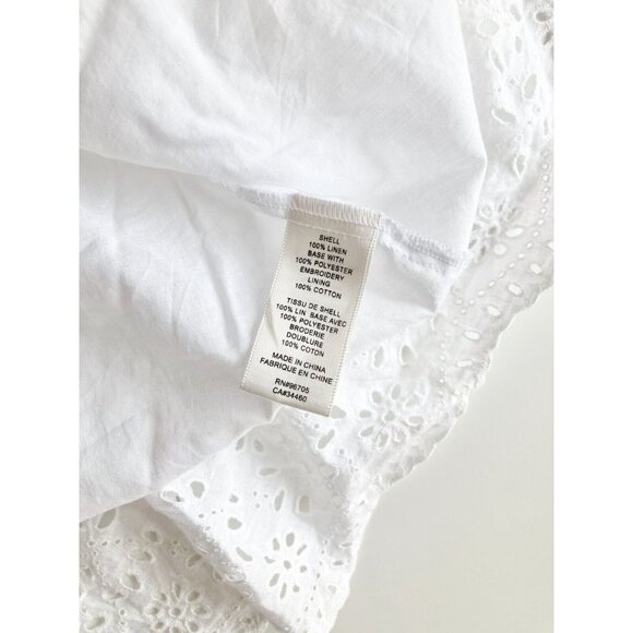 LA VIE By REBECCA TAYLOR Sarcelle White Linen Eyelet Embroidered Dress, Size S - Picture 15 of 16